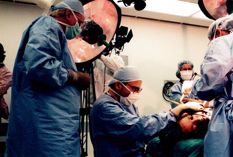 Dr. prepping for live surgery